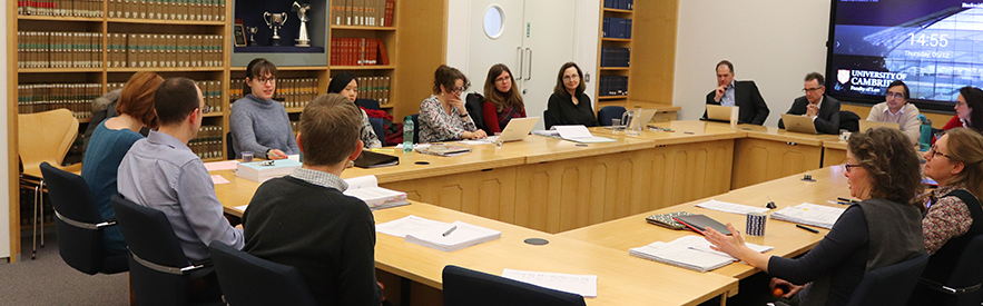 People sitting in Moot Court Room